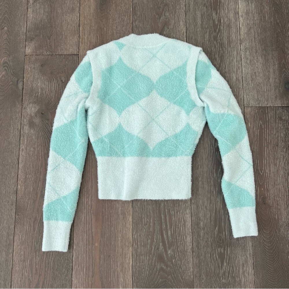 House of Sunny Diamond Knit Convertible Sweater with Detachable Sleeves - Picture 5 of 10